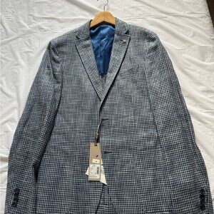 Corneliani Blue and White Checkered Blazer